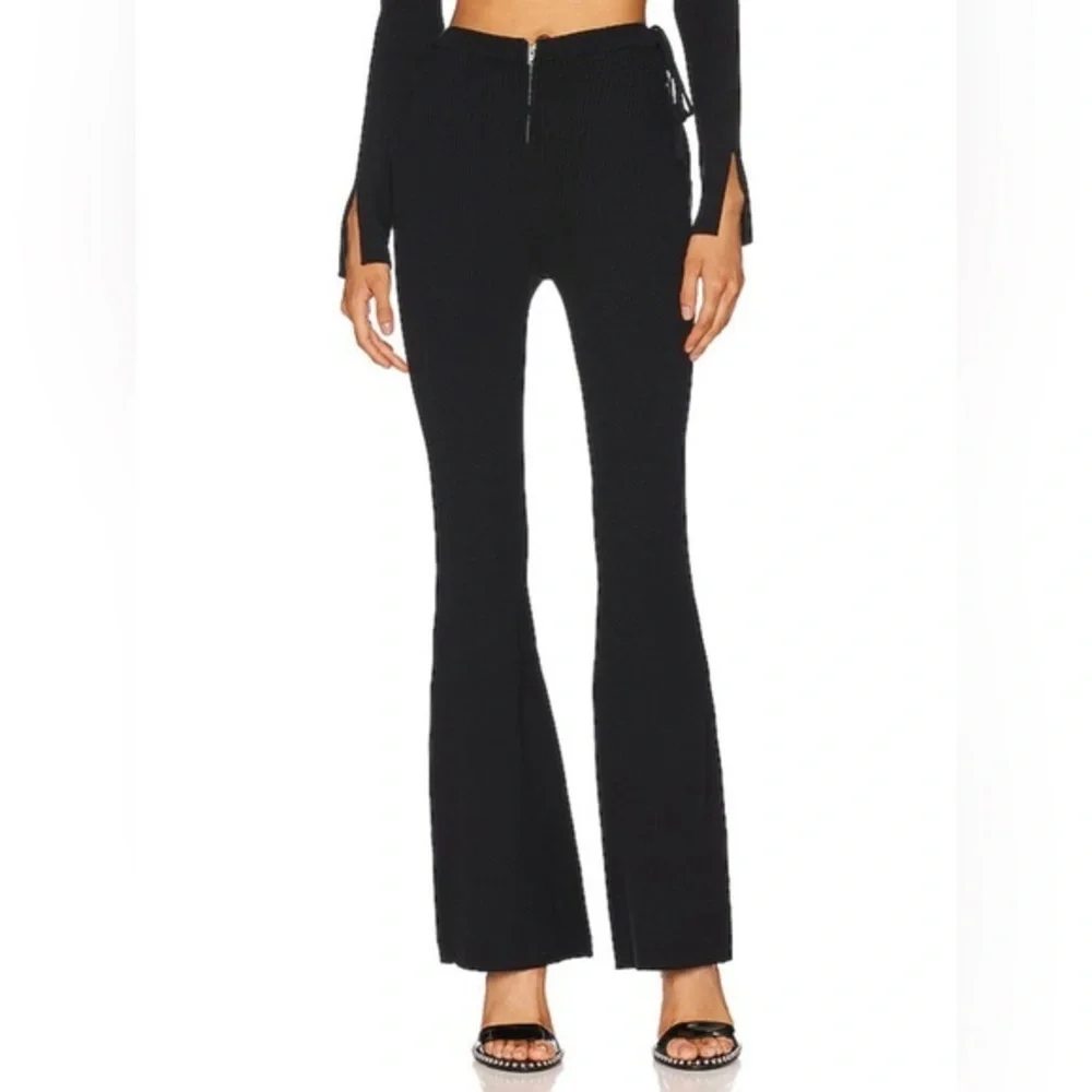 H:OURS‎ Lydia Lace Up Knit Pant in Black